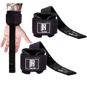 Rim Sports Black Lifting Straps with Wrist Support
